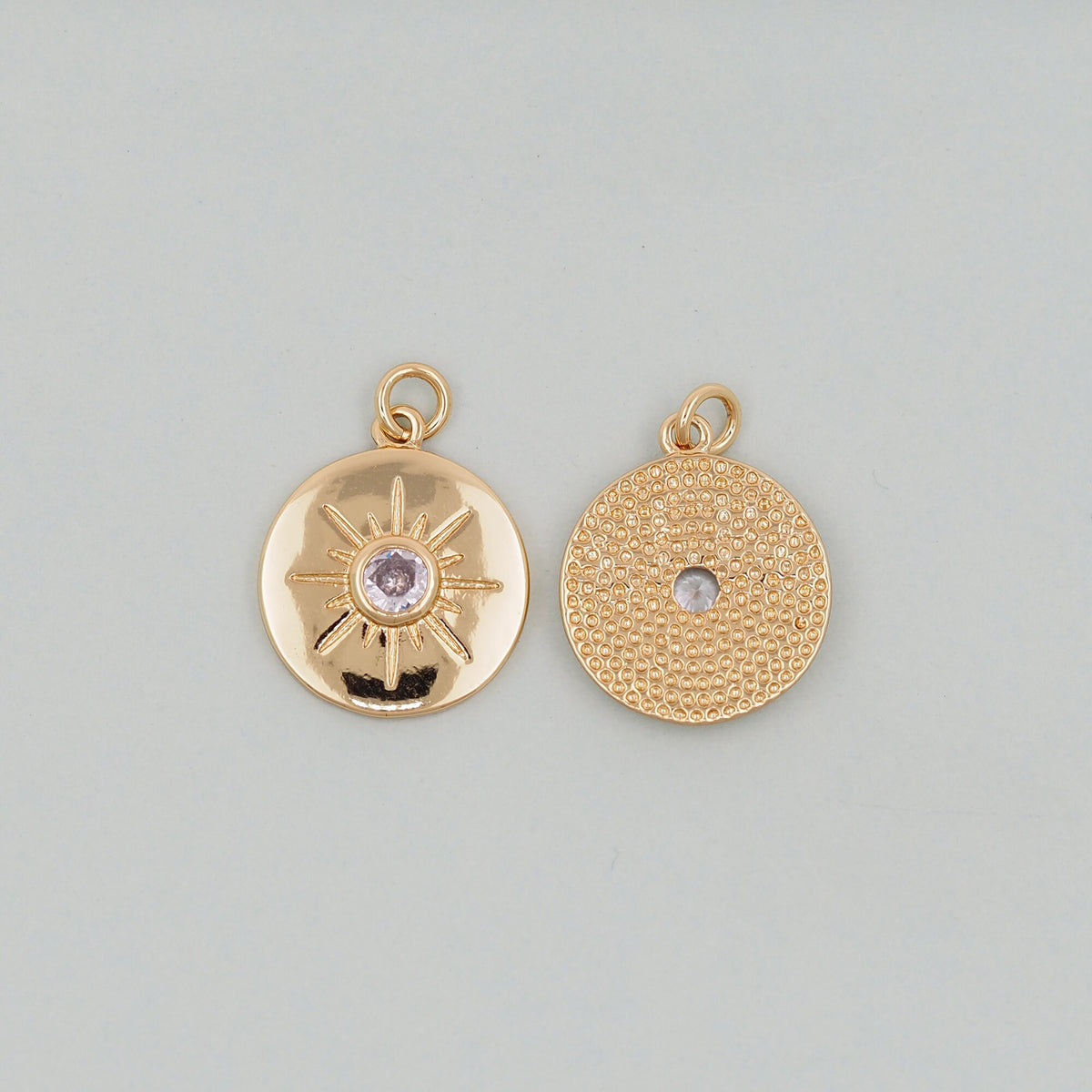 Gold Sun Charms,18K Gold Filled Sun Pendant,Celestial Charm Bracelet Necklace for DIY Jewelry Making Supply