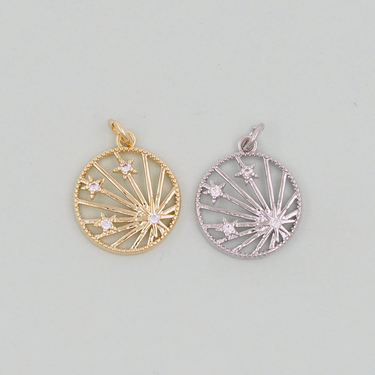 18K Gold Filled Sun Charm Pendant for Jewelry Making