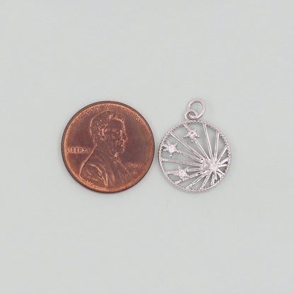 18K Gold Filled Sun Charm Pendant for Jewelry Making
