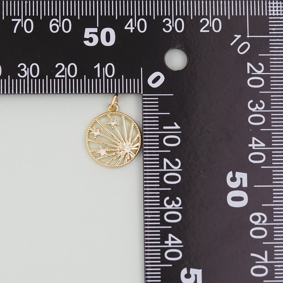 18K Gold Filled Sun Charm Pendant for Jewelry Making