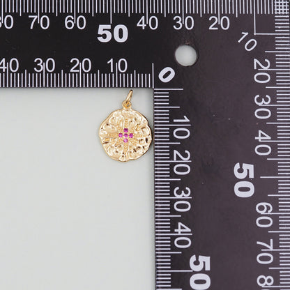 Gold Star Charms,18K Gold Filled Sun Pendant,Celestial Charm Bracelet Necklace for DIY Jewelry Making Supply