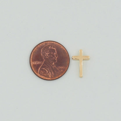 Gold Cross Charms,18K Gold Filled Cross Pendant,Silver Religious Charm Bracelet Necklace for DIY Jewelry Making Supply