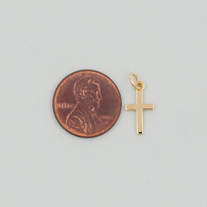 Gold Cross Charms,18K Gold Filled Cross Pendant,Silver Religious Charm Bracelet Necklace for DIY Jewelry Making Supply