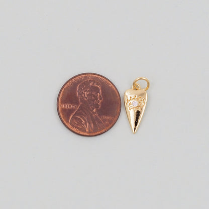 18K Gold Filled Heart Charm Pendant for Jewelry Making