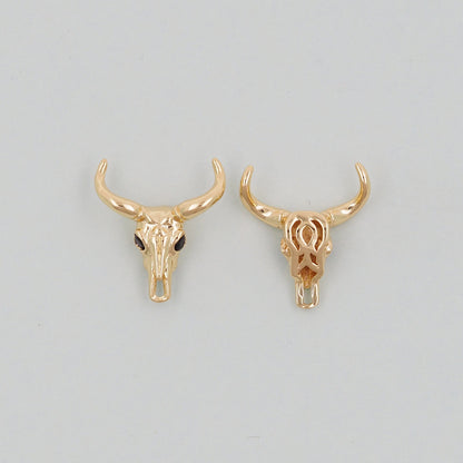 Gold Bull Head Charms,18K Gold Filled bull head Pendant,Silver bull head Charm Bracelet Necklace for DIY Jewelry Making Suppl