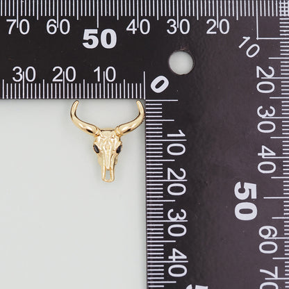 Gold Bull Head Charms,18K Gold Filled bull head Pendant,Silver bull head Charm Bracelet Necklace for DIY Jewelry Making Suppl