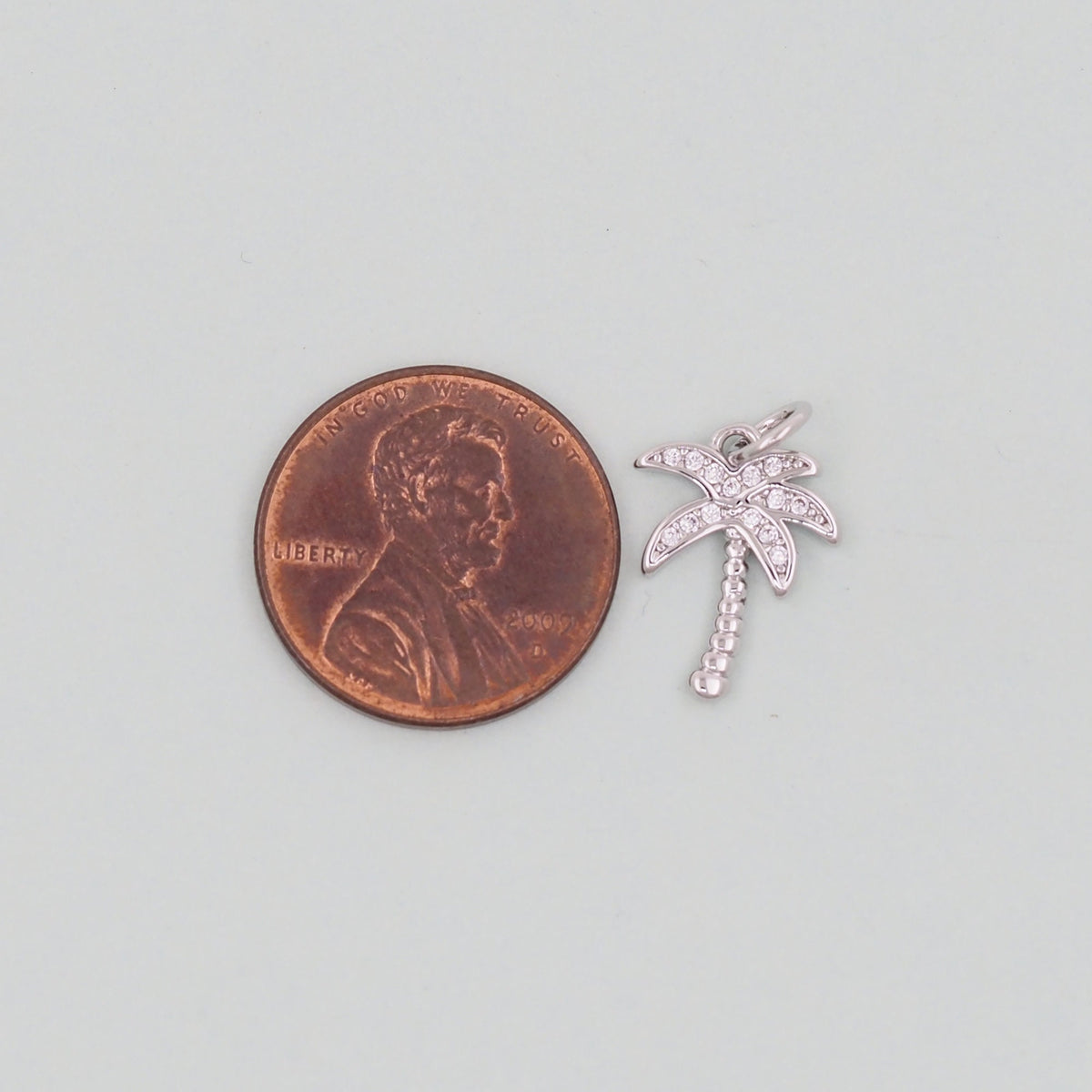 Gold Palm Tree Charms,18K Gold Filled Palm tree Pendant,CZ Micro Pave Silver Palm tree Charm Bracelet Necklace for DIY Jewelr