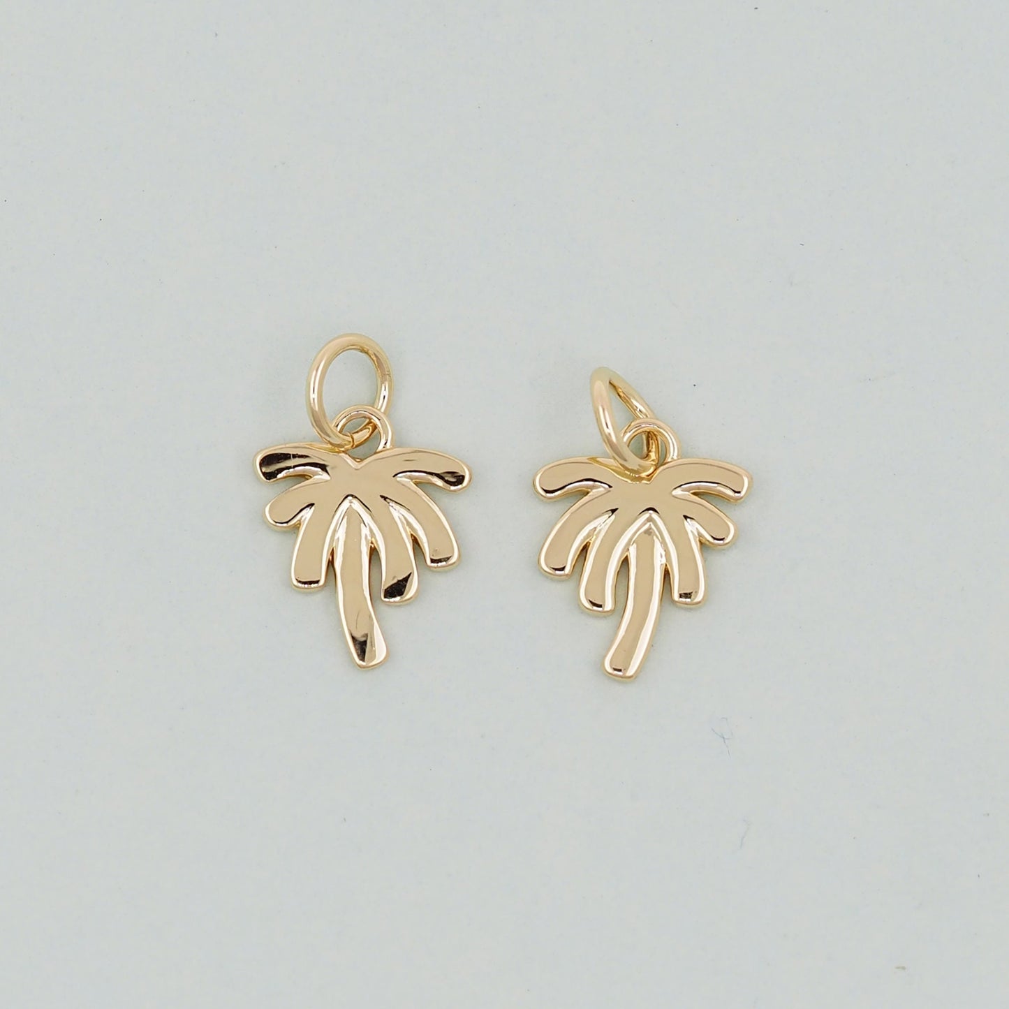 Gold Palm Tree Charms,18K Gold Filled Palm tree Pendant,Silver coconut tree Charm Bracelet Necklace for DIY Jewelry Making Supply