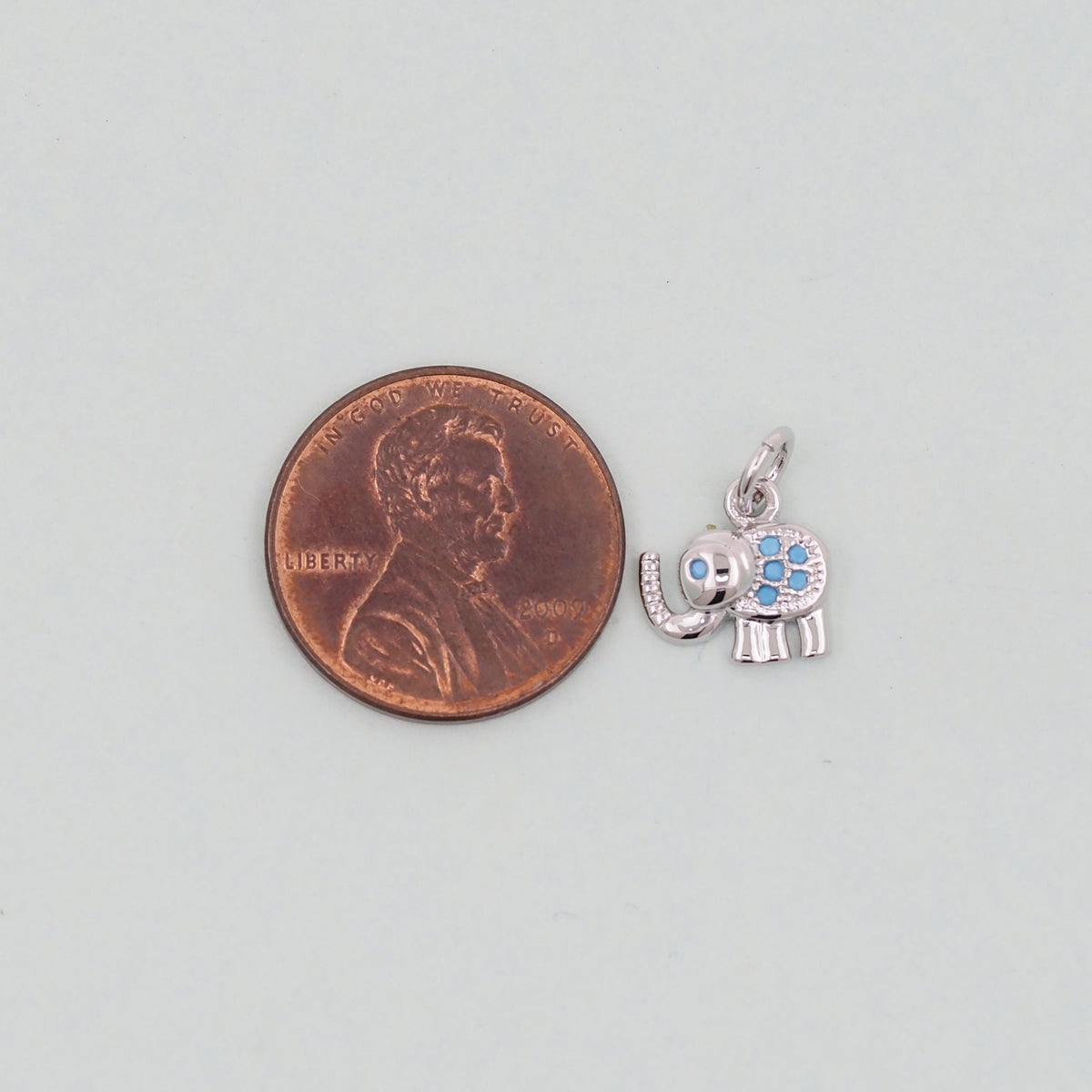 18K Gold Filled Elephant CZ Charm Pendant for Jewelry Making