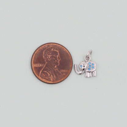 18K Gold Filled Elephant CZ Charm Pendant for Jewelry Making