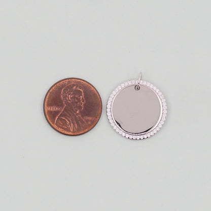 Gold Round Charms,18K Gold Filled Round Pendant,Silver geometry Charm Bracelet Necklace for DIY Jewelry Making Supply