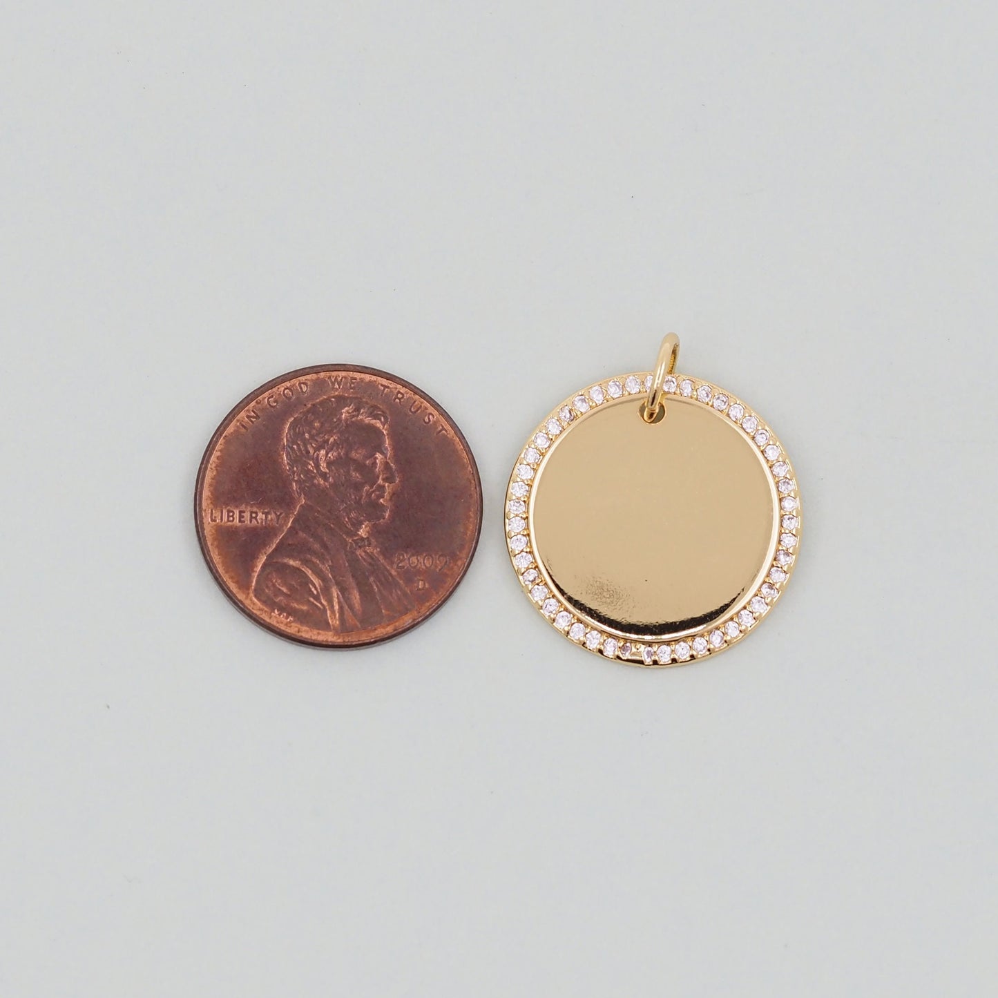 Gold Round Charms,18K Gold Filled Round Pendant,Silver geometry Charm Bracelet Necklace for DIY Jewelry Making Supply