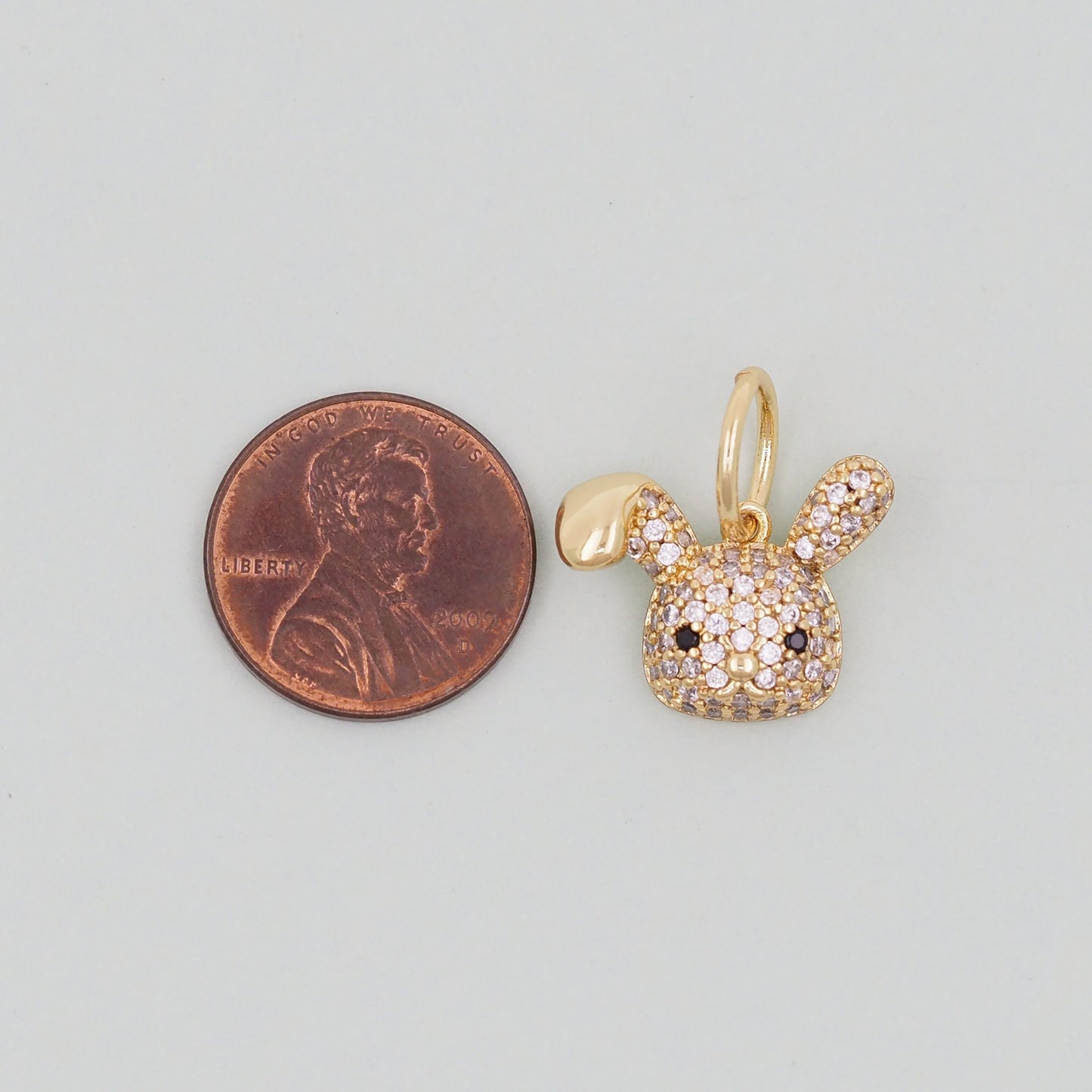 Gold rabbit Charms,18K Gold Filled rabbit Pendant,Silver rabbit Charm Bracelet Necklace for DIY Jewelry Making Supply