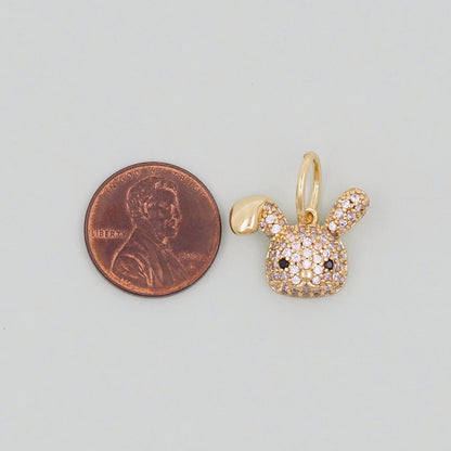 Gold rabbit Charms,18K Gold Filled rabbit Pendant,Silver rabbit Charm Bracelet Necklace for DIY Jewelry Making Supply
