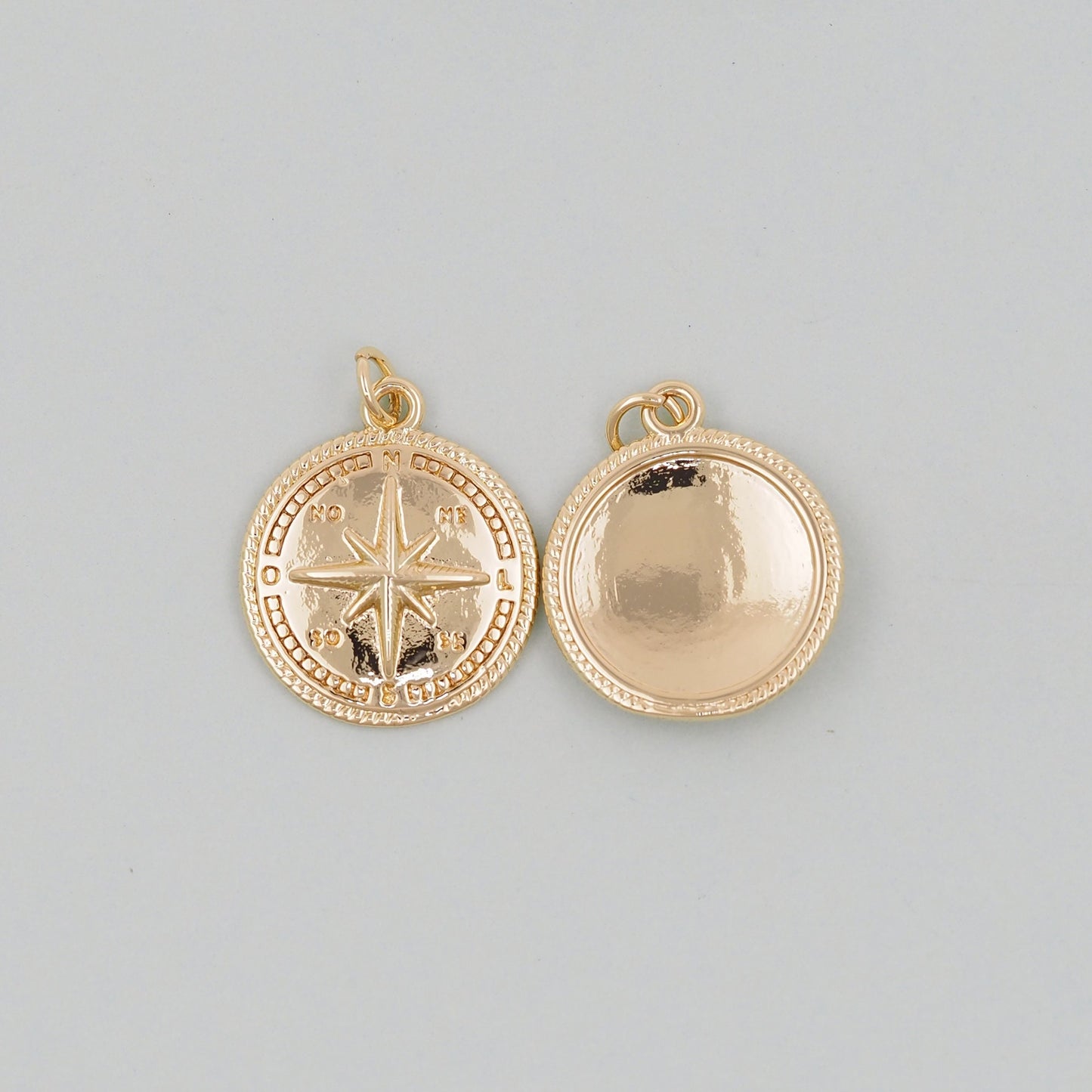 Gold Compass Charms,18K Gold Filled Starburst Pendant,North Star Charm Bracelet Necklace for DIY Jewelry Making Supply