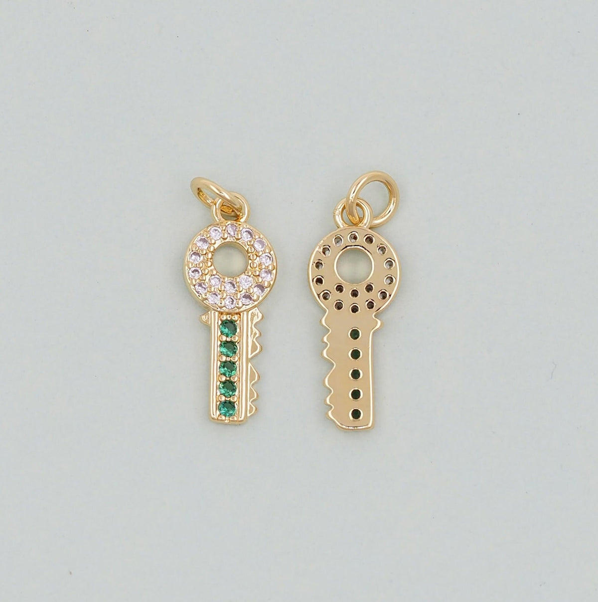 Gold Key Charms,18K Gold Filled Key Pendant,Key Charm Bracelet Necklace for DIY Jewelry Making Supply