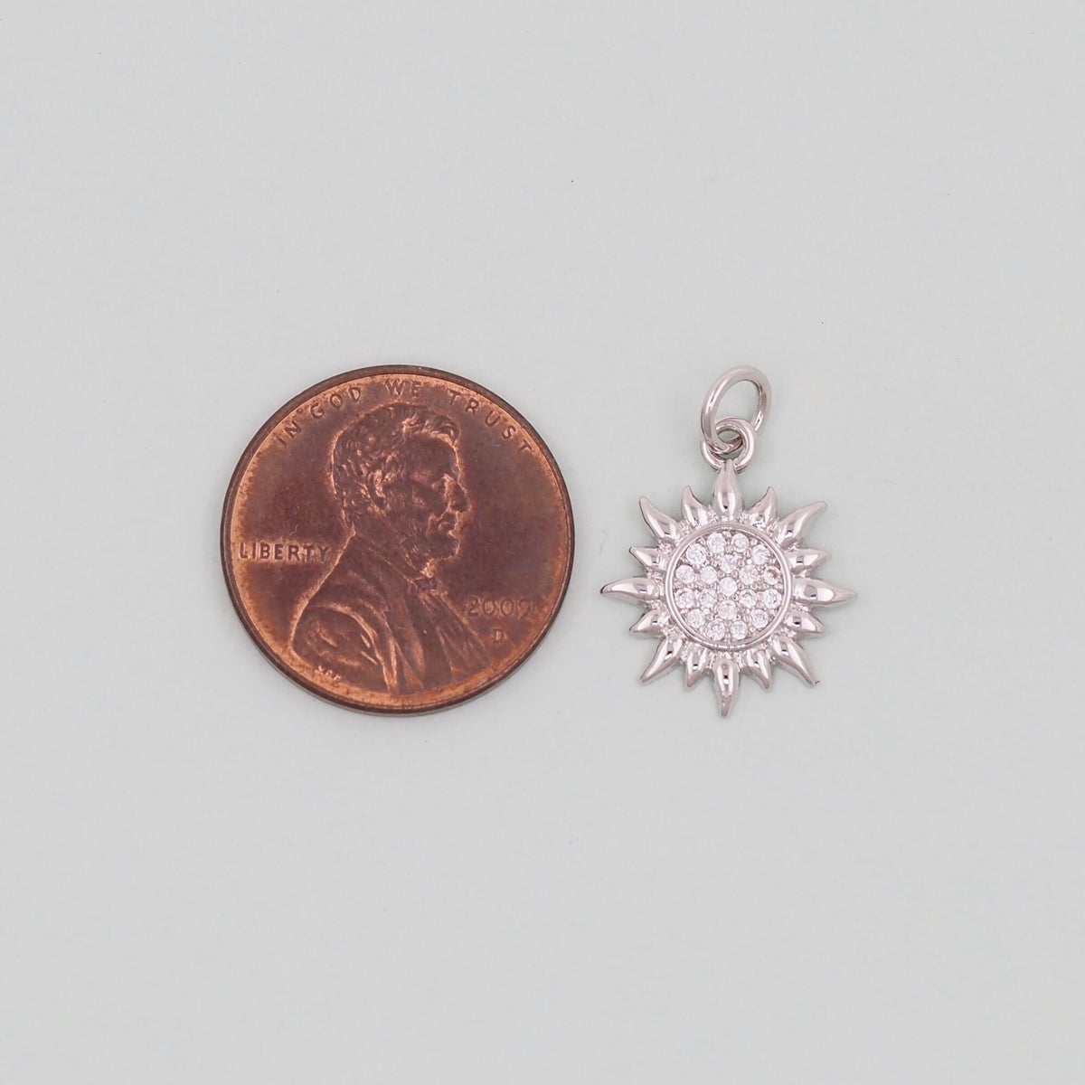 18K Gold Filled Sun CZ Charm Pendant for Jewelry Making
