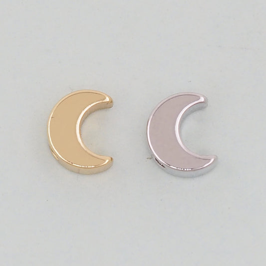 Gold Moon Beads Charms,18K Gold Filled Moon Bracelet Necklace for DIY Jewelry Making Supply hole 2mm