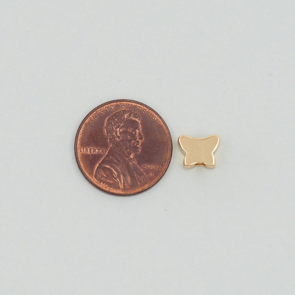 Gold Butterfly Beads Charms,18K Gold Filled Butterfly Bracelet Necklace for DIY Jewelry Making Supply hole 2mm