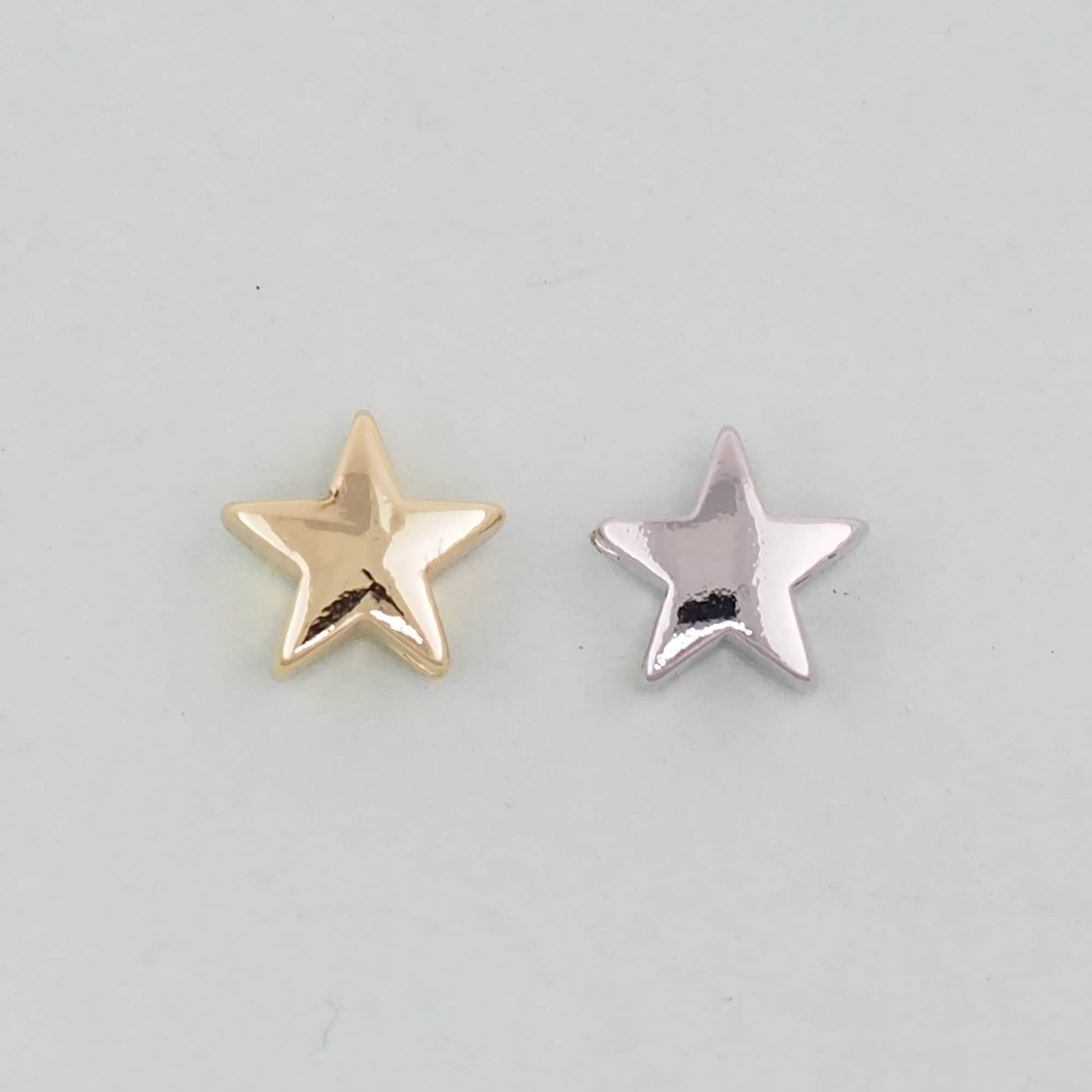 Gold Star Beads Charms,18K Gold Filled Star Bracelet Necklace for DIY Jewelry Making Supply hole 2mm