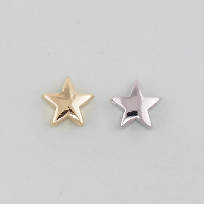 Gold Star Beads Charms,18K Gold Filled Star Bracelet Necklace for DIY Jewelry Making Supply hole 2mm