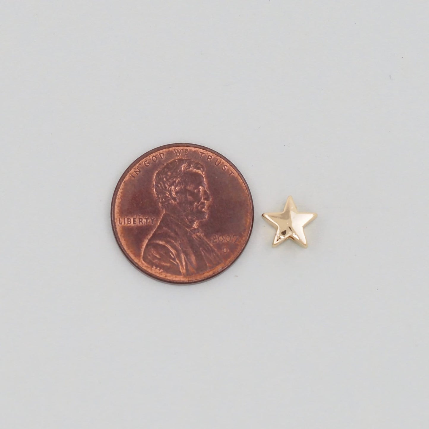 Gold Star Beads Charms,18K Gold Filled Star Bracelet Necklace for DIY Jewelry Making Supply hole 2mm