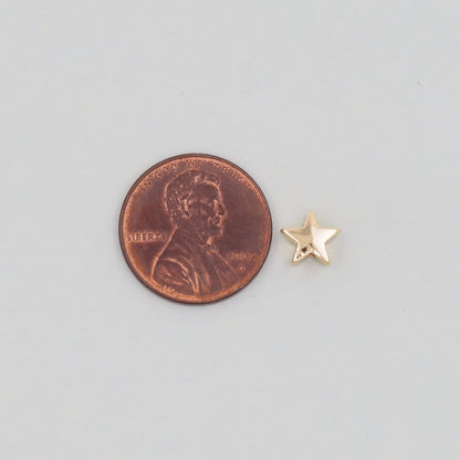 Gold Star Beads Charms,18K Gold Filled Star Bracelet Necklace for DIY Jewelry Making Supply hole 2mm