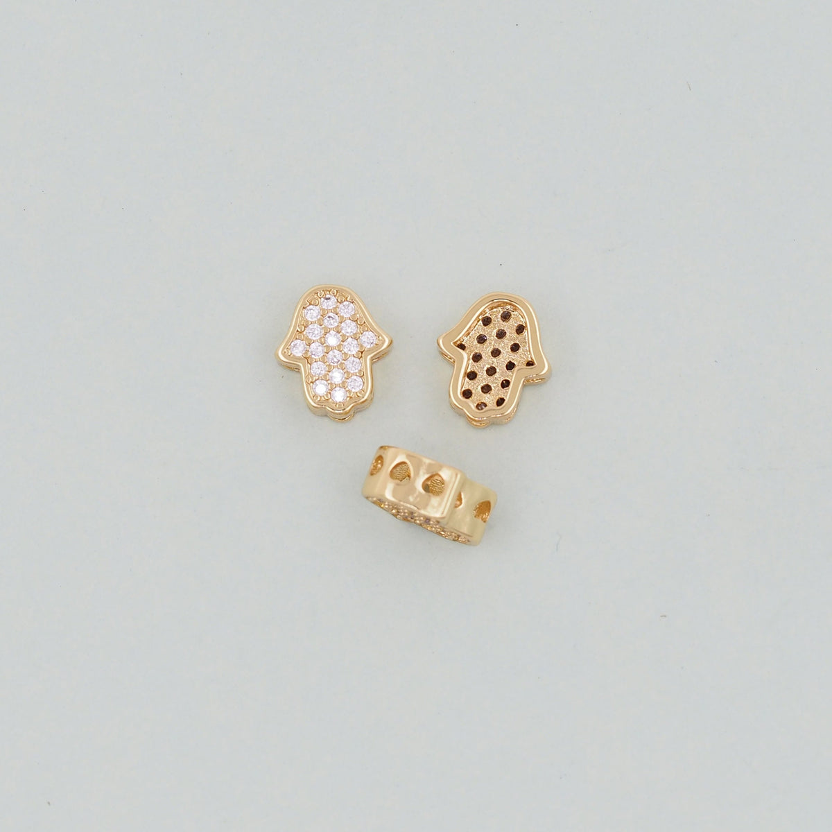 18K Gold Filled Hamsa Charm Pendant for Jewelry Making