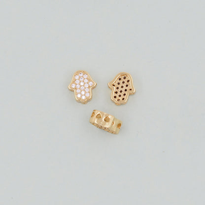 18K Gold Filled Hamsa Charm Pendant for Jewelry Making