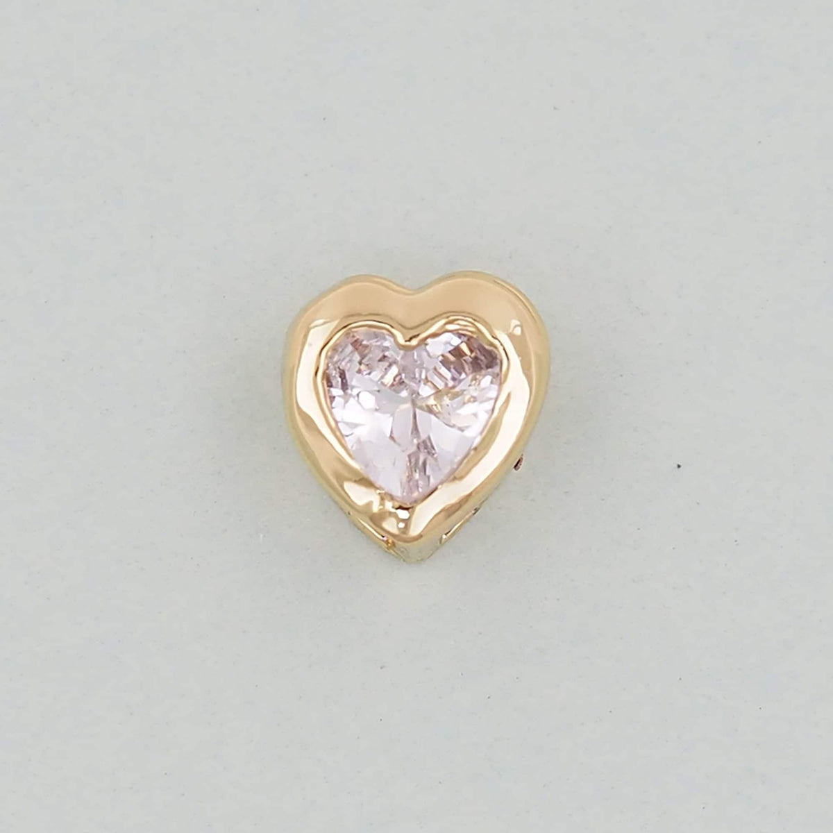 Gold Heart Spacer Beads Charms,18K Gold Filled Heart Bracelet Necklace for DIY Jewelry Making Supply hole 2mm