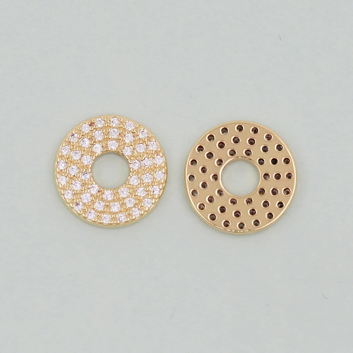 Gold Round Charms,18K Gold Filled Round Pendant,Silver geometry Charm Bracelet Necklace for DIY Jewelry Making Supply