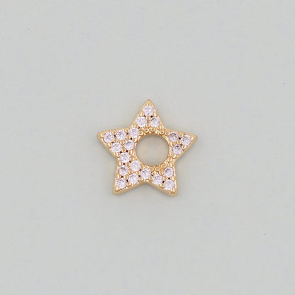 Gold Star Charms,18K Gold Filled Star Bracelet Necklace for DIY Jewelry Making Supply