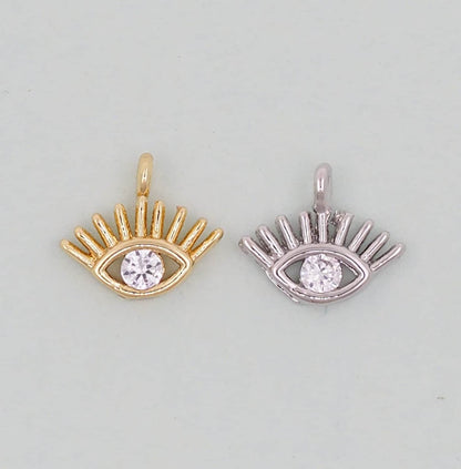 Gold Evil Eye Charms,18K Gold Filled Evil Eye Pendant,Evil Eye Charm Bracelet Necklace for DIY Jewelry Making Supply