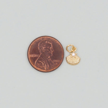 Gold Shell Star Charms,18K Gold Filled Conch Shell Pendant,Conch Shell Charm Bracelet Necklace for DIY Jewelry Making Supply