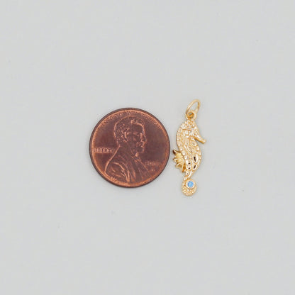 Gold seahorse Charms,18K Gold Filled seahorse Pendant,seahorse Charm Bracelet Necklace for DIY Jewelry Making Supply
