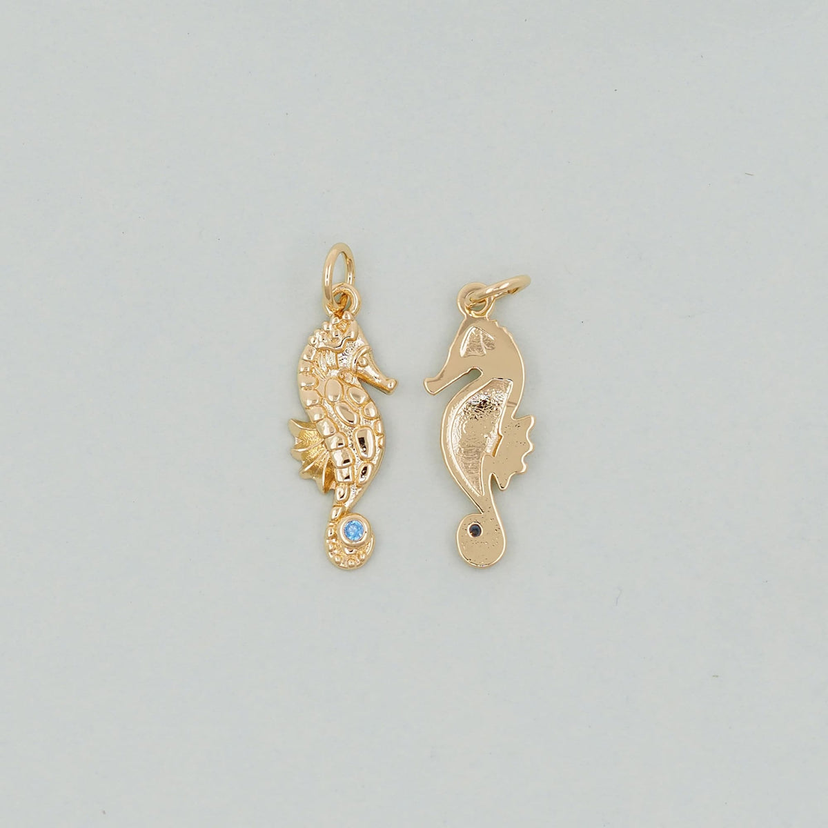 Gold seahorse Charms,18K Gold Filled seahorse Pendant,seahorse Charm Bracelet Necklace for DIY Jewelry Making Supply
