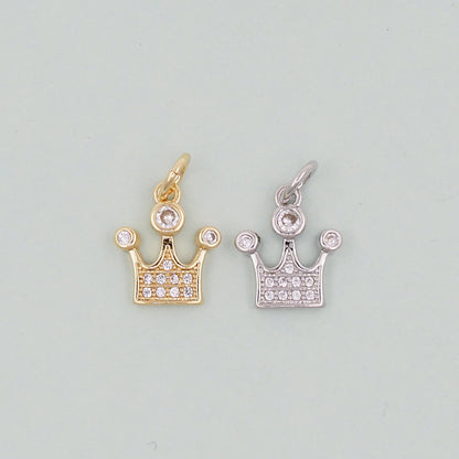 Gold crown Charms,18K Gold Filled crown Pendant,crown Charm Bracelet Necklace for DIY Jewelry Making Supply