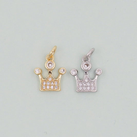 Gold crown Charms,18K Gold Filled crown Pendant,crown Charm Bracelet Necklace for DIY Jewelry Making Supply