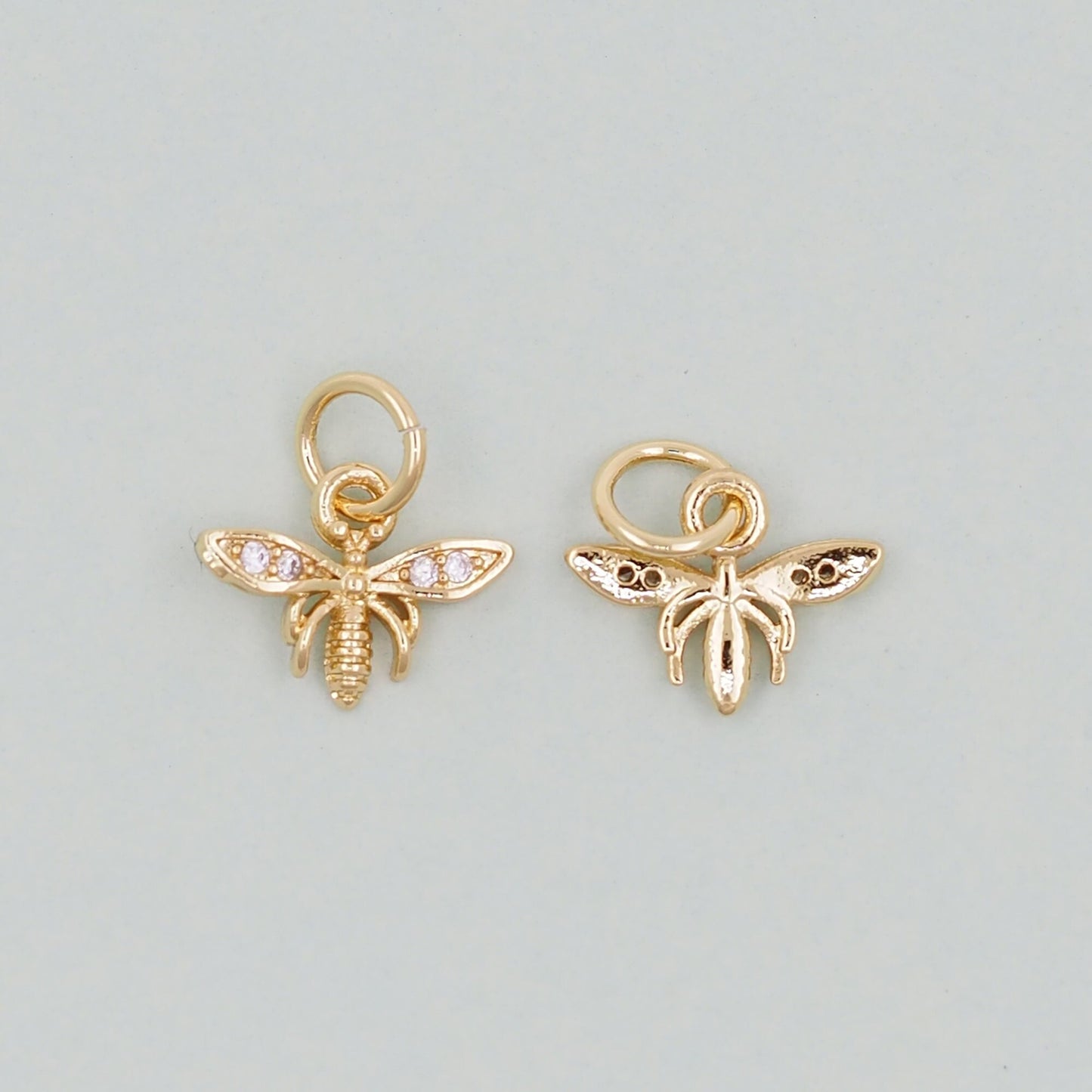 Gold Bee Charms,18K Gold Filled Bee Pendant,Bee Charm Bracelet Necklace for DIY Jewelry Making Supply