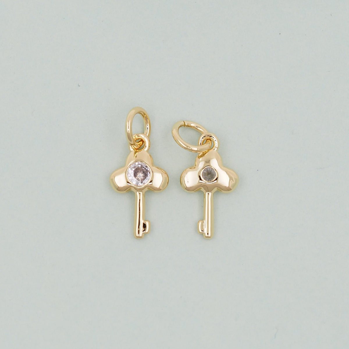 Gold Key Charms,18K Gold Filled Key Pendant,Key Charm Bracelet Necklace for DIY Jewelry Making Supply