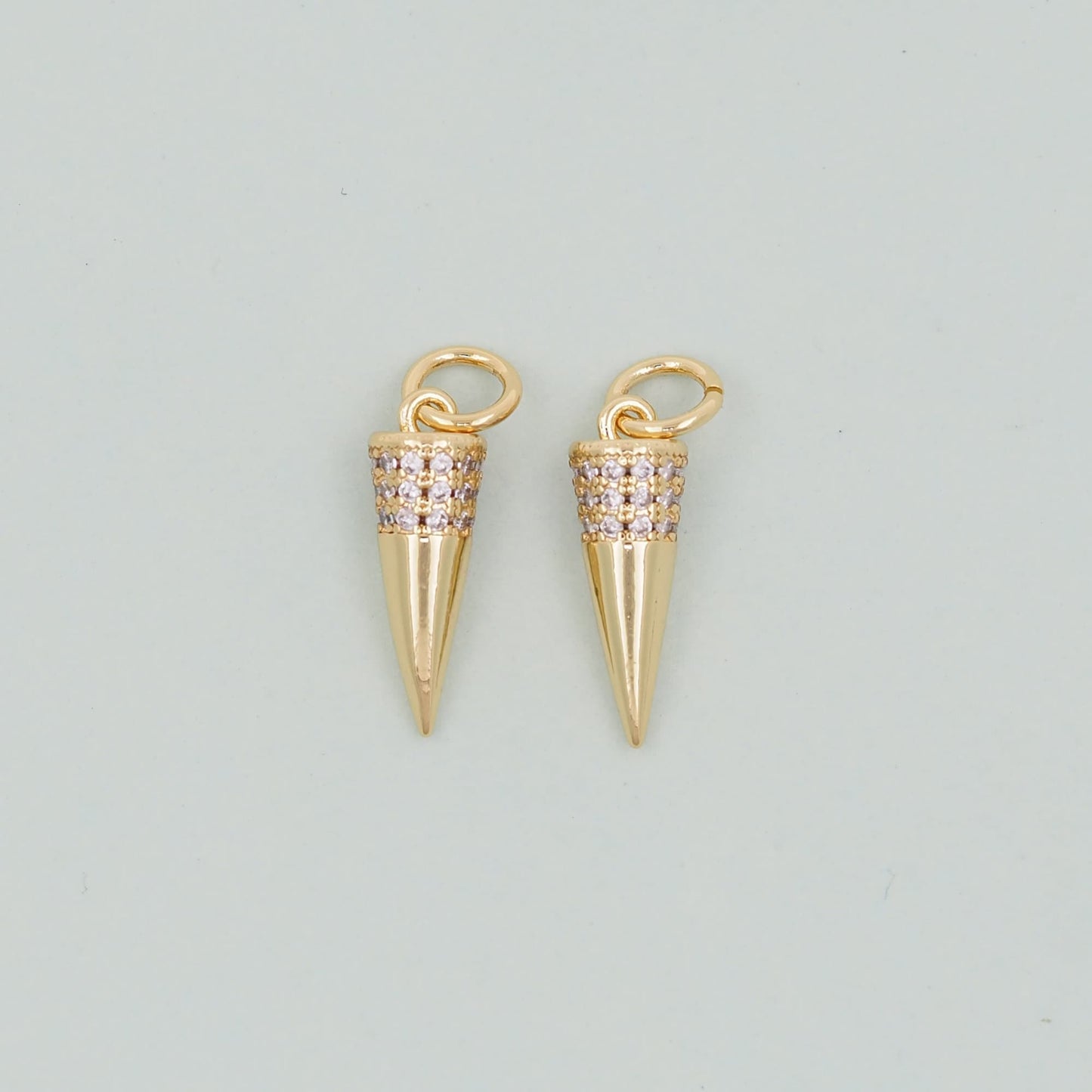 Gold spike Charms,18K Gold Filled spike Pendant,Silver spike Charm Bracelet Necklace for DIY Jewelry Making Supply