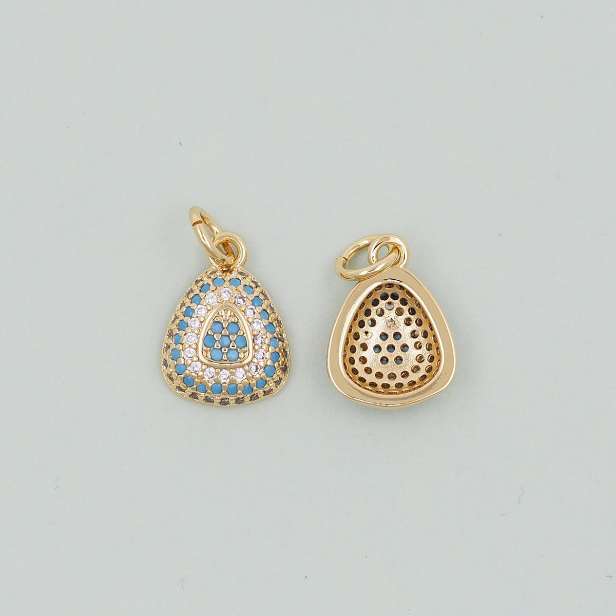 18K Gold Filled Hand CZ Charm Pendant for Jewelry Making