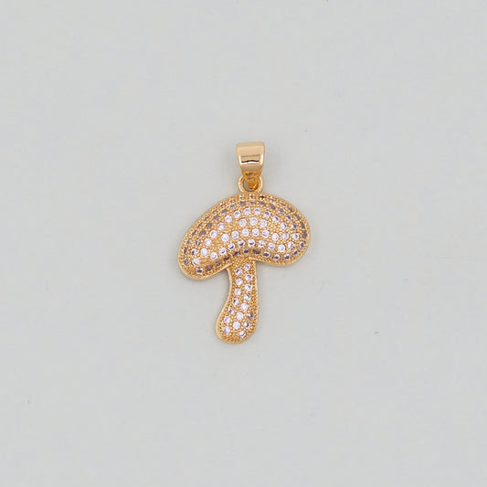 Gold mushroom Charms,18K Gold Filled mushroom Pendant,mushroom Charm Bracelet Necklace for DIY Jewelry Making Supply