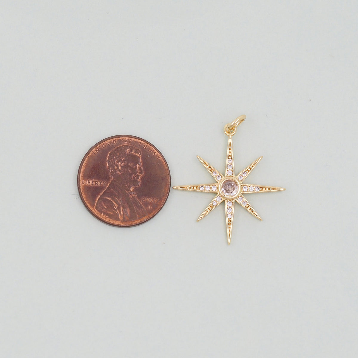 Gold Star Charms,18K Gold Filled Starburst Pendant,North Star Charm Bracelet Necklace for DIY Jewelry Making Supply