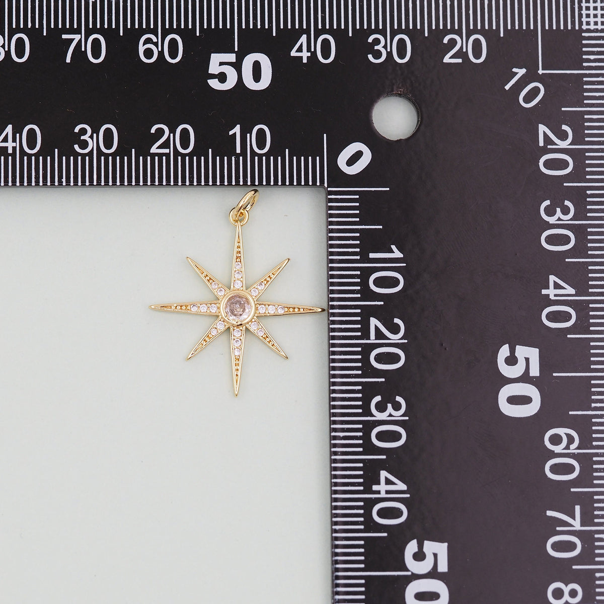Gold Star Charms,18K Gold Filled Starburst Pendant,North Star Charm Bracelet Necklace for DIY Jewelry Making Supply