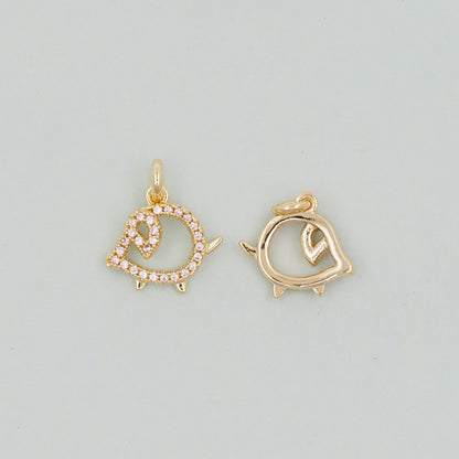 Gold Pig Charms,18K Gold Filled Pig Pendant,Silver Pig  Charm Bracelet Necklace for DIY Jewelry Making Supply