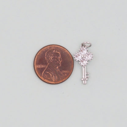 Gold Key Charms,18K Gold Filled Key Pendant,Key Charm Bracelet Necklace for DIY Jewelry Making Supply
