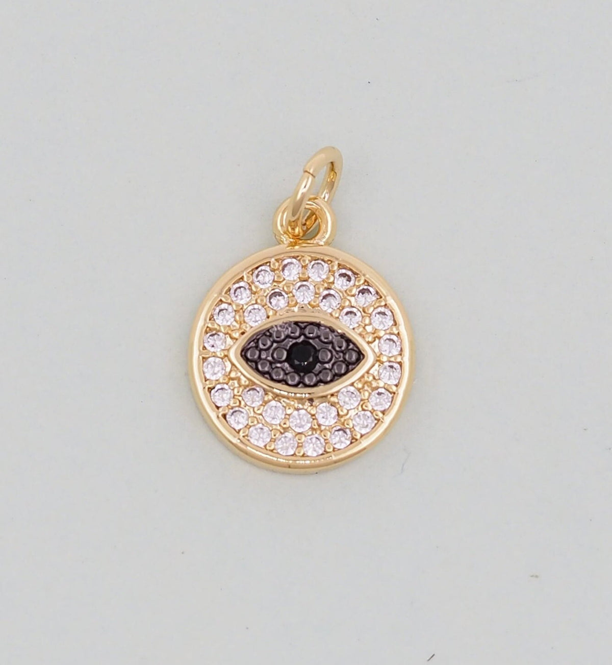 18K Gold Filled Evil Eye Charm Pendant for Jewelry Making