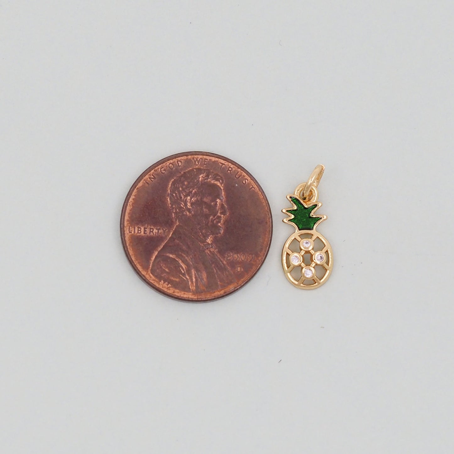 Gold Pineapple Charms,18K Gold Filled Summer Pineapple Pendant,Fruit Charm Bracelet Necklace for DIY Jewelry Making Supply