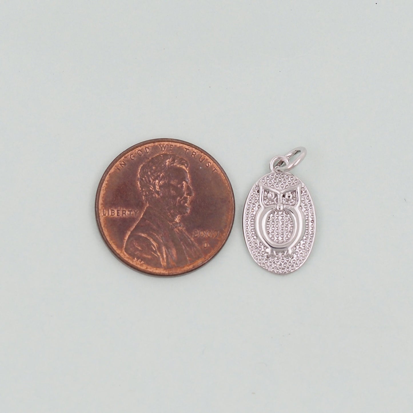 Gold Owl Charms,18K Gold Filled owl Pendant,Silver Oval owl Charm Bracelet Necklace for DIY Jewelry Making Supply